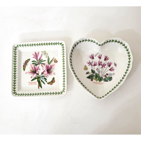 Portmeirion Botanic Garden Heart & Square Dishes - Picture 1 of 7